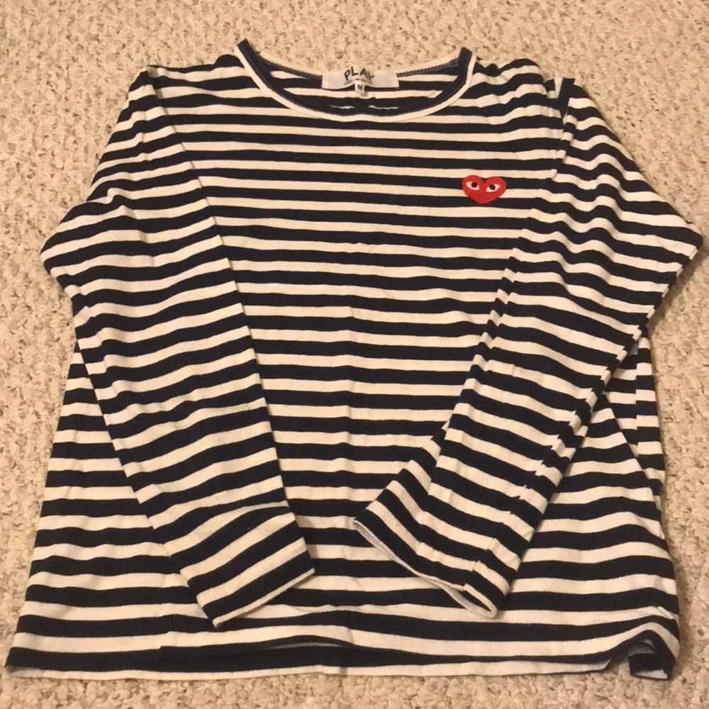 comme des garçons PLAY striped t-shirt
